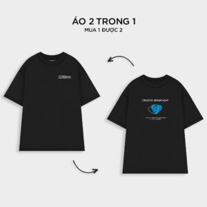 Outerity Double Tee Collection - Blue Heart / Black